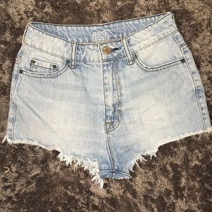 High Waisted Faded Cheeky Frayed BDG Jean Shorts